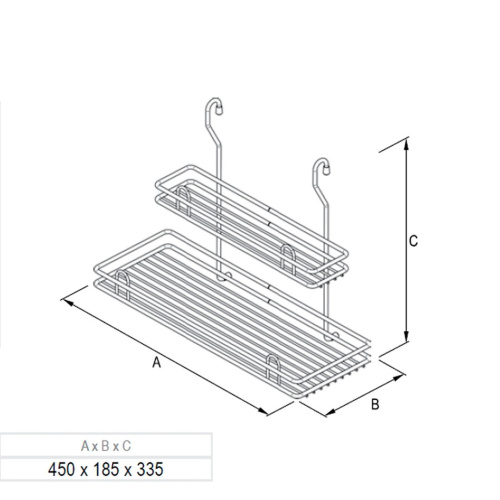 Полка на релинг D-16, 2 кубка большие Хром *****