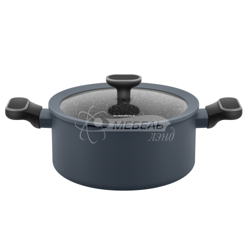 Кастрюля MAUNFELD FRIDA MCS47FA02DG из кованого алюминия со стеклянной крышкой, 24 см, 4,7 л.