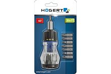 Отвертка 100 мм с реверсивной рукояткой и сменными насадками 8 шт.