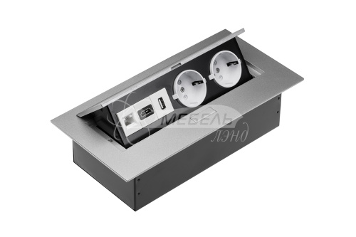 Удлинитель для раб. стола 2x гнездо с заземл. гн. USB, гн. HDMI, гн. RJ45(Ethernet), сетевой кабель