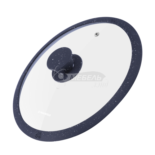 Крышка стеклянная MAUNFELD TRINITY MGL24SMBK с силиконовым ободком и ручкой, 24 см