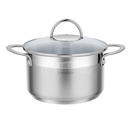 Кастрюля MAUNFELD GERDA MCS25S07 из нержавеющей стали со стеклянной крышкой, 18 см, 2,5 л.