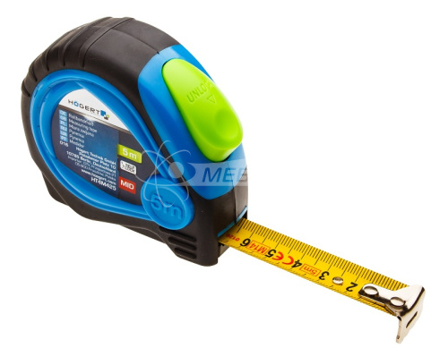 Рулетка 5 м, 19 мм, MID, покрыта нейлоном, стопор ленты