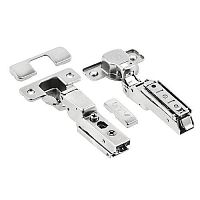 Петля SOLID PRO полунакладная, с регулировкой 3D, без евро,  с комплектом заглушек