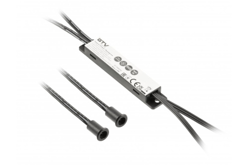 Выключатель сенс. MIKRO, 12V/36W, IP20, 2 сенсора, однофункц., пластик, провод 2м и 1,2м, черный