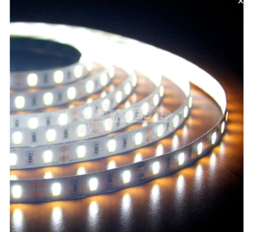 Лента Flash 5630, 300 LED нейтральный белый, 80Вт без силикона 10мм, рулон 5 м, 12В фото 2