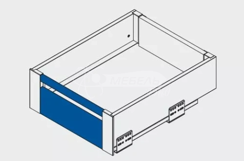 Комплект внутреннего ящика со стеклянными боковинами AXISPRO L-116мм (панель + релинг + крепления), фото 2