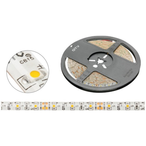 Лента Flash 3528, 300 LED теплый белый, 24W, с силиконом 8mm, 5m, 12V