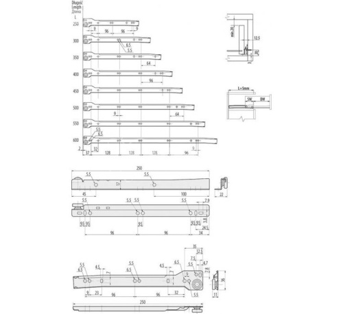Направляющая роликовая 550мм GTV Innovo фото 2