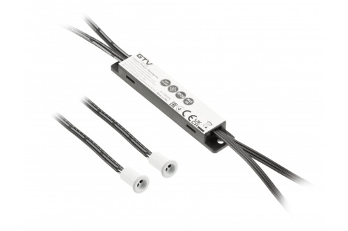 Выключатель сенс. MIKRO, 12V/36W, IP20, 2 сенсора, однофункц., пластик, провод 2м и 1,2м, белый